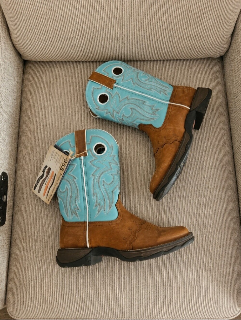 Durango Lady Rebel Women's Powder N'' Lace Saddle Western Boots Size 6.5 - Picture 3 of 9